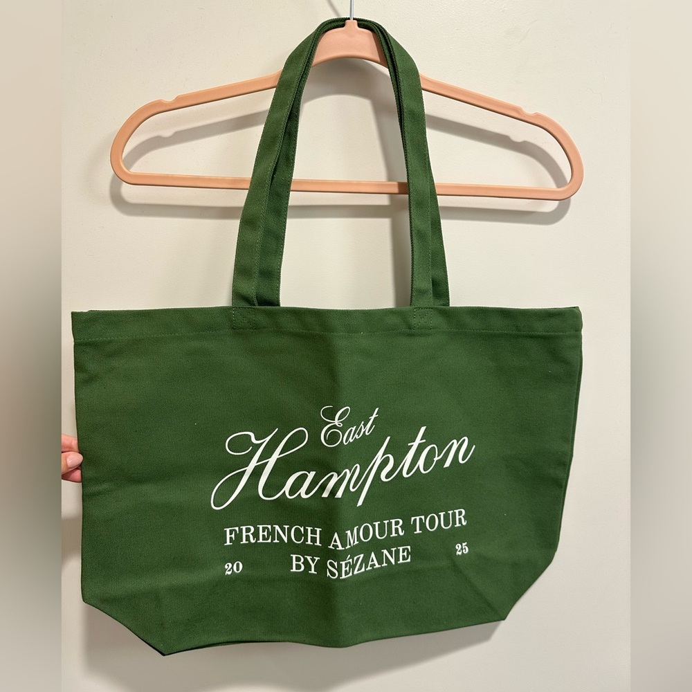 Sezane Green Tote Bag